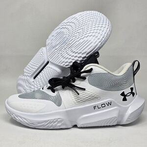 Under Armour Basketball Shoes Women's White/Gray 3025603-100 Size 8.5 Pre-owned